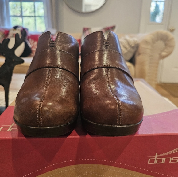 Dansko Leather Wedge Clogs Brown Studded 39 - Picture 7 of 11